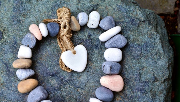 Heart shaped stones